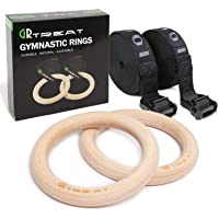Los mejores  - Anillas Gimnasia Madera - Anillas Gimnasia Crossfit Olímpicas con Hebillas Ajustables Correas - Entrenamiento para…